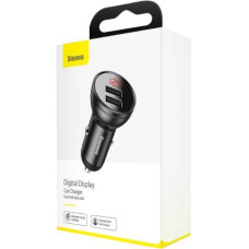 Baseus Car Charger Digital Display Dual USB 4.8A 24W Gray (CCBX-0G)