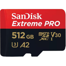 Sandisk microSDXC Extreme Pro 512GB 200/140 MB/s A2 C10 V30 UHS-I U3