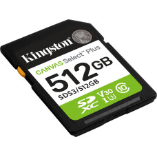 Kingston SDXC Canvas Select Plus Gen3 512GB 150R Class 10 UHS-I