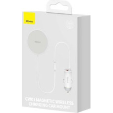 Baseus Car Charger MagSafe 15W holder for Air vent + Type-C 25W White (SUCX040102)