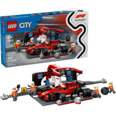 Lego CITY 60443 F1 - Пит-стоп и команда механиков с автомобилем Ferrari