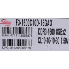 G.skill 16GB PC3-12800 Kit memory module 2 x 8 GB DDR3 1600 MHz