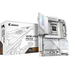 Gigabyte X870E AORUS PRO ICE Motherboard - Supports AMD Ryzen 9000 CPUs, 16+2+2 Phases Digital VRM, up to 8000MHz DDR5 (OC), 3xPCIe 5.0 + 1xPCIe 4.0, Wi-Fi 7, 2.5GbE LAN, USB 4